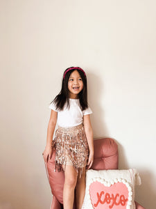 Sequin Skirt - Champagne Rose Gold